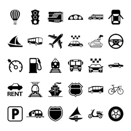 smoki (artist) - Transportation icon set. Vector illustration. Photographie de stock - Aubaine LD & Abonnement, Code: 400-09113339