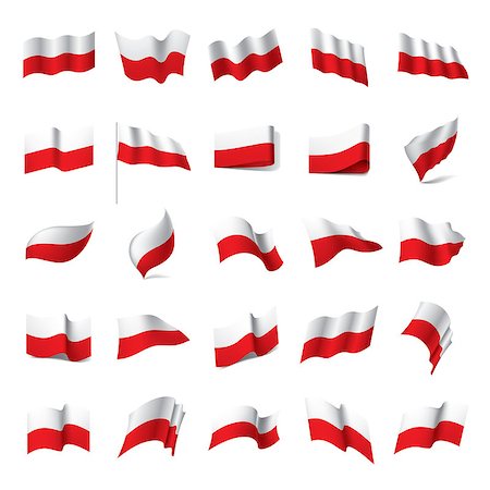 simsearch:400-04186091,k - Poland flag, vector illustration on a white background Stock Photo - Budget Royalty-Free & Subscription, Code: 400-09113359