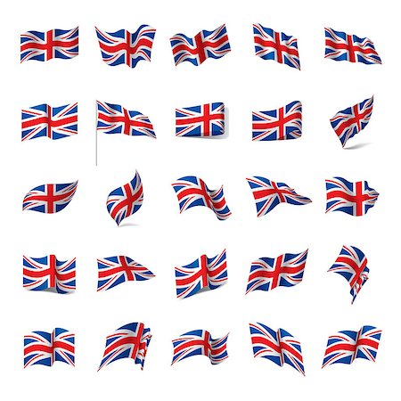 simsearch:400-06326700,k - United Kingdom flag, vector illustration on a white background Stock Photo - Budget Royalty-Free & Subscription, Code: 400-09113361