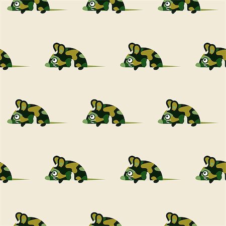 Cute camo mice design seamless vector pattern. Khaki green kid backgound. Stock Photo - Budget Royalty-Free & Subscription, Code: 400-09113452