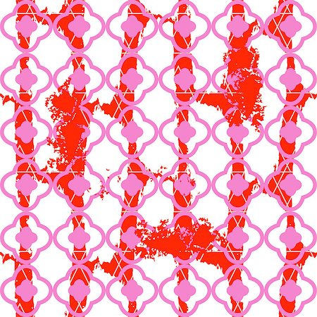 simsearch:400-09098204,k - Brushed quatrefoil red and white seamless vector pattern. Geometric rough repeating background. Stock Photo - Budget Royalty-Free & Subscription, Code: 400-09113453