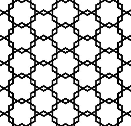 Seamles geometric ornament black and white shilhouette Stock Photo - Budget Royalty-Free & Subscription, Code: 400-09113475