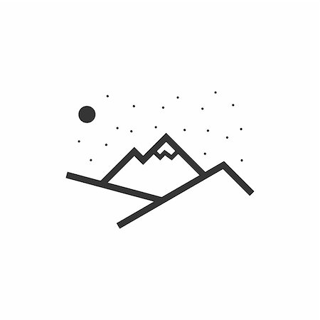 papashka90 (artist) - Linear icon of mountains with snow top at night with stars Stock Photo - Budget Royalty-Free & Subscription, Code: 400-09113503