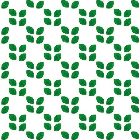 Seamless white pattern with green leaves. Vector illustration Foto de stock - Royalty-Free Super Valor e Assinatura, Número: 400-09113586