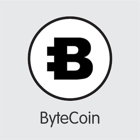 simsearch:400-09097337,k - ByteCoin - Vector Icon of Virtual Currency. Criptocurrency Blockchain Icon on Grey Background. Virtual Currency. Vector Trading sign: BCN. Stock Photo - Budget Royalty-Free & Subscription, Code: 400-09113614