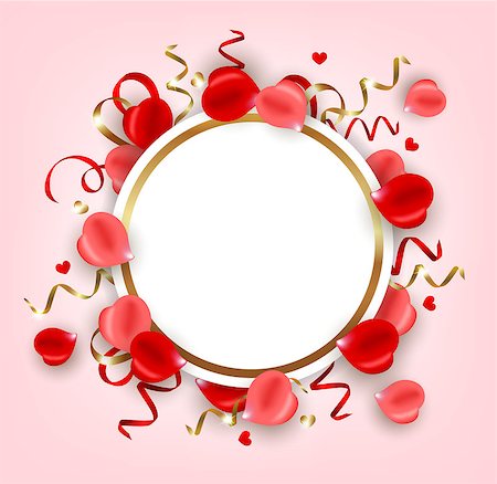 simsearch:400-08347146,k - Round vector banner with red and pink rose petal. Festive background for women's day Stock Photo - Budget Royalty-Free & Subscription, Code: 400-09113700