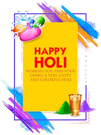 simsearch:400-08833647,k - illustration of colorful Happy Holi Background for Festival of Colors celebration greetings Photographie de stock - Aubaine LD & Abonnement, Code: 400-09113727