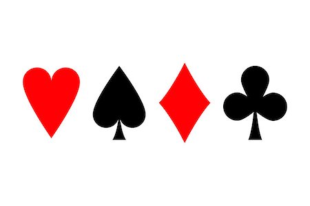 simsearch:400-07314049,k - Suit of playing cards. Vector illustration symbols isolated on white background Photographie de stock - Aubaine LD & Abonnement, Code: 400-09113742