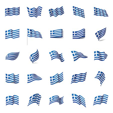 Greece flag, vector illustration on a white background Stock Photo - Budget Royalty-Free & Subscription, Code: 400-09113764