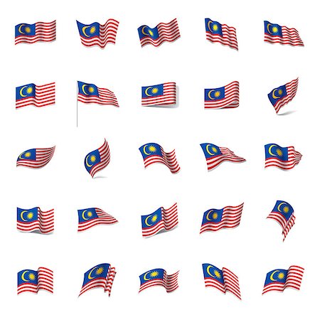 simsearch:400-09115392,k - Malaysia flag, vector illustration on a white background Foto de stock - Super Valor sin royalties y Suscripción, Código: 400-09113765