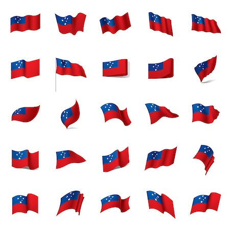 simsearch:400-09112791,k - Samoa flag, vector illustration on a white background Stock Photo - Budget Royalty-Free & Subscription, Code: 400-09113767