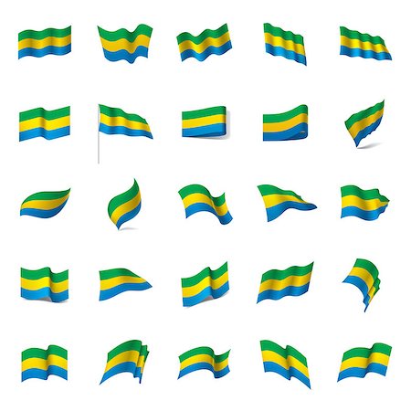 Gabon flag, vector illustration on a white background Foto de stock - Super Valor sin royalties y Suscripción, Código: 400-09113760