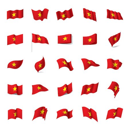 simsearch:400-05260934,k - Vietnam flag, vector illustration on a white background Stock Photo - Budget Royalty-Free & Subscription, Code: 400-09113789