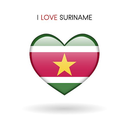 suriname - Love Suriname symbol. Flag Heart Glossy icon on a white background isolated vector illustration eps10 Photographie de stock - Aubaine LD & Abonnement, Code: 400-09113798