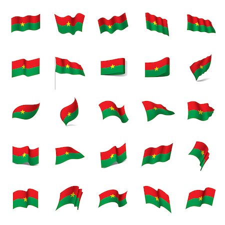 simsearch:400-05136582,k - Burkina Faso flag, vector illustration on a white background Stockbilder - Microstock & Abonnement, Bildnummer: 400-09113791