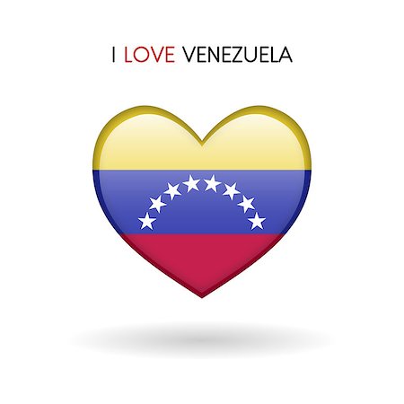 Love Venezuela symbol. Flag Heart Glossy icon on a white background isolated vector illustration eps10 Fotografie stock - Microstock e Abbonamento, Codice: 400-09113800