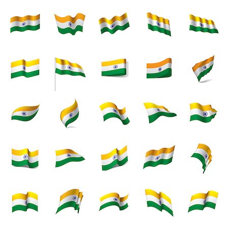 simsearch:400-05136582,k - India flag, vector illustration on a white background Stockbilder - Microstock & Abonnement, Bildnummer: 400-09113870