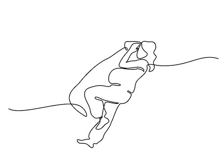 Continuous line drawing. Happy pregnant woman sleeping with special pillow, silhouette picture. Vector illustration Stock Photo - Budget Royalty-Free & Subscription, Code: 400-09120082