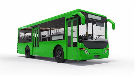 simsearch:400-04898575,k - Small urban green bus on a white background. 3d rendering Stock Photo - Budget Royalty-Free & Subscription, Code: 400-09120100