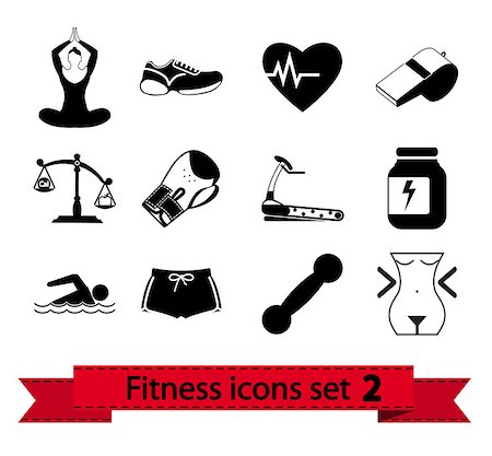 simsearch:400-07976328,k - Professiona fitnessl icons for your website. Vector illustration. Foto de stock - Royalty-Free Super Valor e Assinatura, Número: 400-09120175