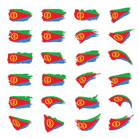 simsearch:400-09115770,k - Eritrea flag, vector illustration on a white background Foto de stock - Royalty-Free Super Valor e Assinatura, Número: 400-09120193