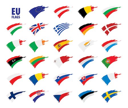 flags of the european union. Vector illustration Stock Photo - Budget Royalty-Free & Subscription, Code: 400-09120216