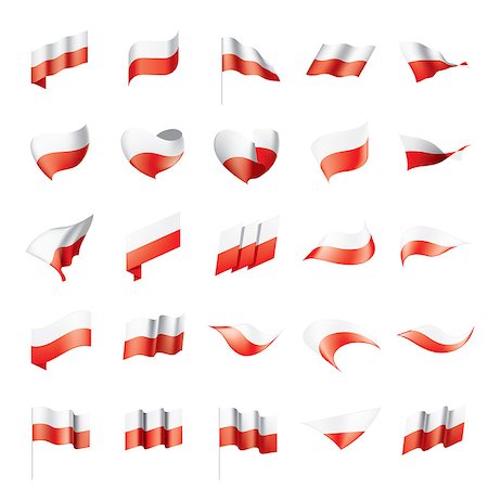 simsearch:400-04186091,k - Poland flag, vector illustration on a white background Stock Photo - Budget Royalty-Free & Subscription, Code: 400-09120241