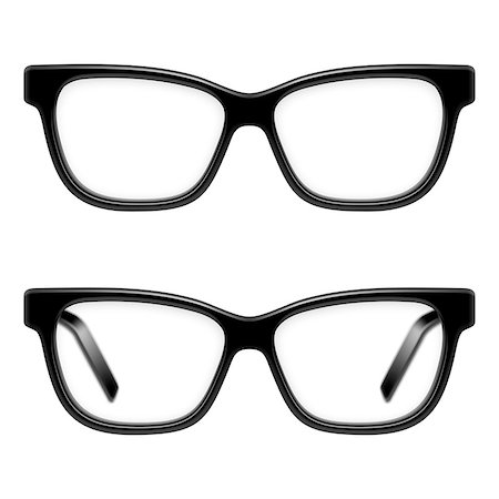 simsearch:400-04855630,k - Black framed glasses isolated on white background Foto de stock - Royalty-Free Super Valor e Assinatura, Número: 400-09120303