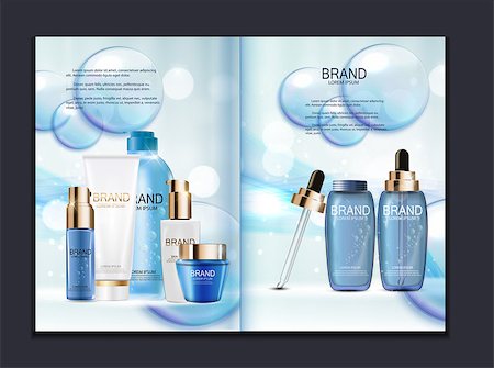 Design Cosmetics Product  Brochure Template for Ads or Magazine Background. 3D Realistic Vector Iillustration. EPS10 Stock Photo - Budget Royalty-Free & Subscription, Code: 400-09120326