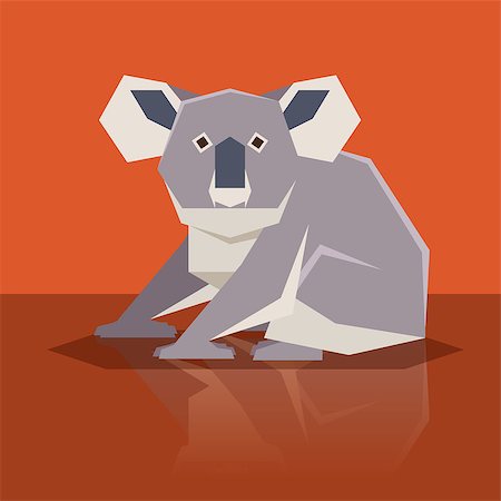 simsearch:400-04274699,k - Vector image of the Flat design Koala Stock Photo - Budget Royalty-Free & Subscription, Code: 400-09120394