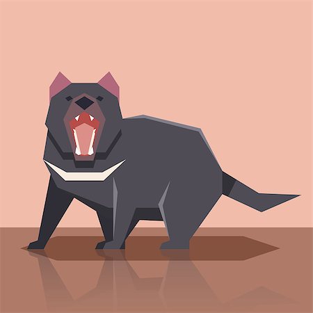 simsearch:400-04455504,k - Vector image of the Flat Tasmanian devil Stock Photo - Budget Royalty-Free & Subscription, Code: 400-09120399