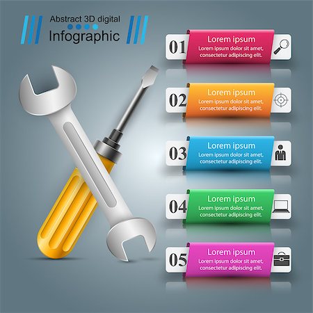 simsearch:640-02950999,k - Wrench, screw, repair icon Business infographic Vector eps 10 Photographie de stock - Aubaine LD & Abonnement, Code: 400-09120457