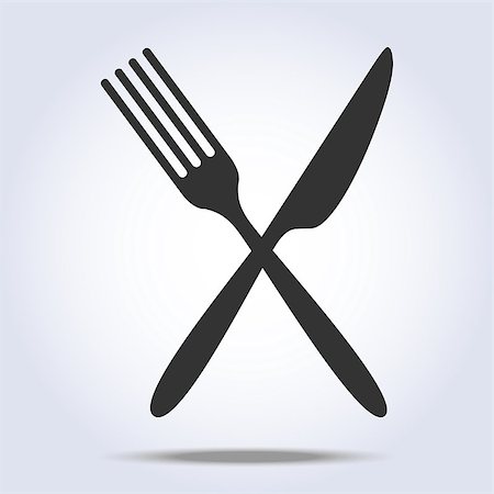 Simple fork and knife icon. Vector illustration Foto de stock - Royalty-Free Super Valor e Assinatura, Número: 400-09120518