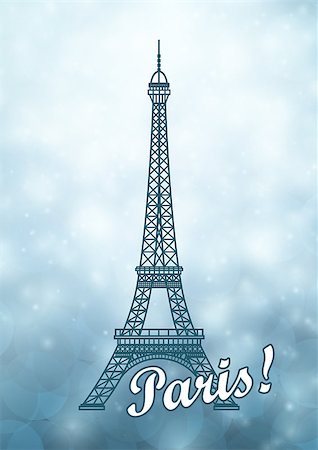 simsearch:400-08165894,k - Eiffel tower isolated vector illustration, it is easy to edit and change. Foto de stock - Super Valor sin royalties y Suscripción, Código: 400-09120546