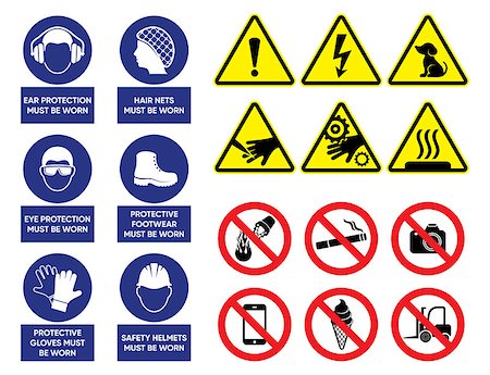 ears on fire images - Health and safety signs high quality vector collection Stock Photo - Budget Royalty-Free & Subscription, Code: 400-09120607