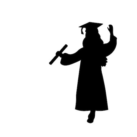 simsearch:400-07478559,k - Silhouette girl graduation finished studying. Vector illustration Foto de stock - Super Valor sin royalties y Suscripción, Código: 400-09120614