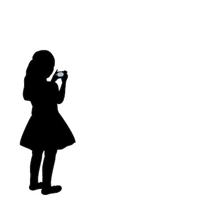 Silhouette girl photographer looking camera. Vector illustration Photographie de stock - Aubaine LD & Abonnement, Code: 400-09120619