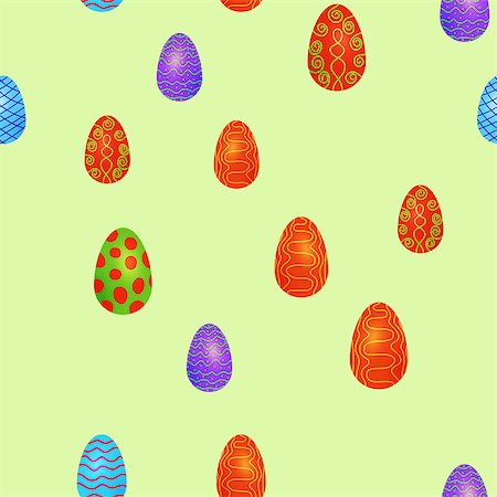 simsearch:877-08129549,k - doodle vector easter eggs chaotic seamless pattern Photographie de stock - Aubaine LD & Abonnement, Code: 400-09120636