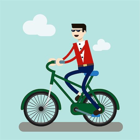 business man on bike go to work in city.energy saving for world.people business Stock Photo - Budget Royalty-Free & Subscription, Code: 400-09120677