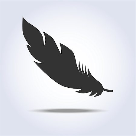 Feather icon in gray colors. Vector illustrations Foto de stock - Royalty-Free Super Valor e Assinatura, Número: 400-09120808