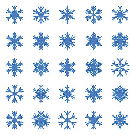 Set of different winter snowflakes. Vector illustration Foto de stock - Royalty-Free Super Valor e Assinatura, Número: 400-09120815