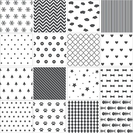 simsearch:400-09133678,k - Set of seamless patterns Stock Photo - Budget Royalty-Free & Subscription, Code: 400-09120936