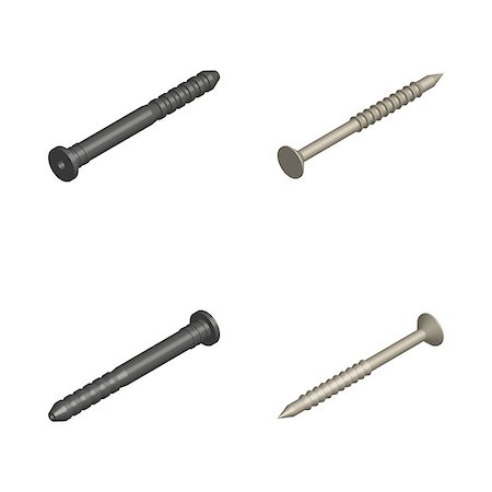 simsearch:400-09120941,k - Set of different fasteners isolated on white background. 3D isometric style, vector illustration. Stock Photo - Budget Royalty-Free & Subscription, Code: 400-09120944