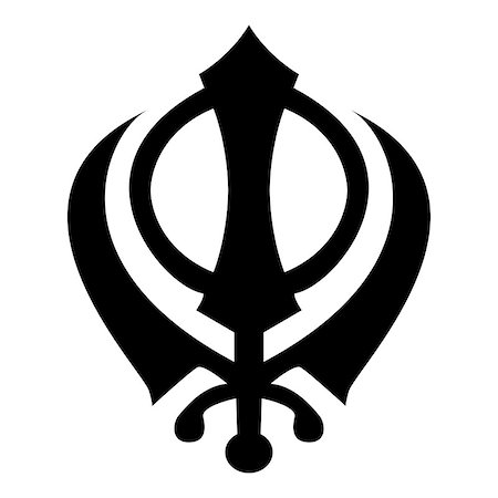 serhii435 (artist) - Khanda symbol sikhi sign icon black color vector illustration flat style simple image Photographie de stock - Aubaine LD & Abonnement, Code: 400-09120999
