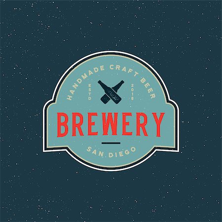 vintage brewery logo. retro styled beer emblem, badge, design element, logotype template. vector illustration Photographie de stock - Aubaine LD & Abonnement, Code: 400-09121010