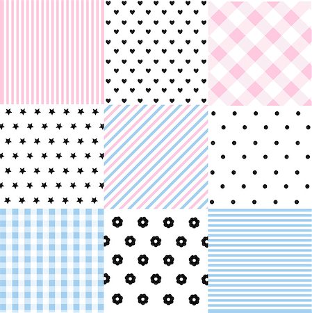 simsearch:400-09133678,k - Cute set of Baby seamless patterns with fabric textures Stock Photo - Budget Royalty-Free & Subscription, Code: 400-09121026