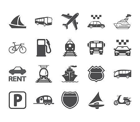 simsearch:400-04220640,k - Transportation icon set. Vector illustration. Foto de stock - Royalty-Free Super Valor e Assinatura, Número: 400-09121061