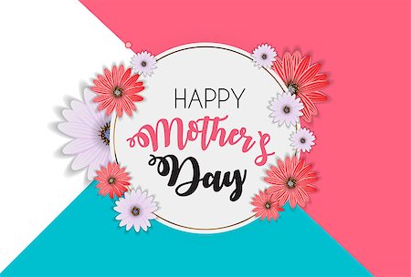 simsearch:400-09113924,k - Happy Mother`s Day Cute Background with Flowers. Vector Illustration EPS10 Photographie de stock - Aubaine LD & Abonnement, Code: 400-09121216