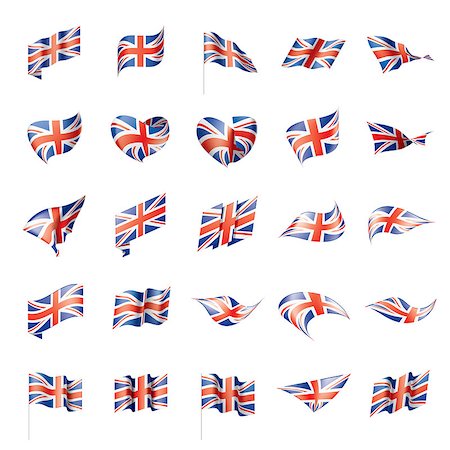 simsearch:400-06326700,k - United Kingdom flag, vector illustration on a white background Stock Photo - Budget Royalty-Free & Subscription, Code: 400-09121230
