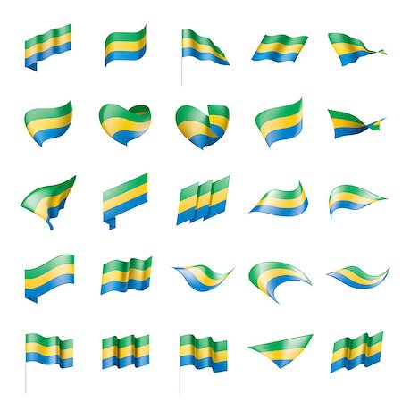 Gabon flag, vector illustration on a white background Foto de stock - Super Valor sin royalties y Suscripción, Código: 400-09121240